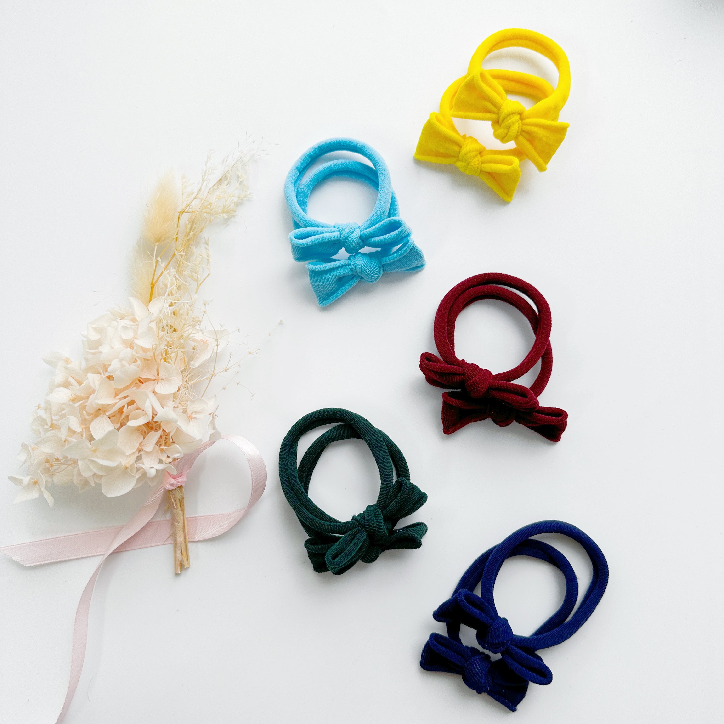 Handmade Simple Bows - School colours - Bottle Green - 3 pairs (save 15%)